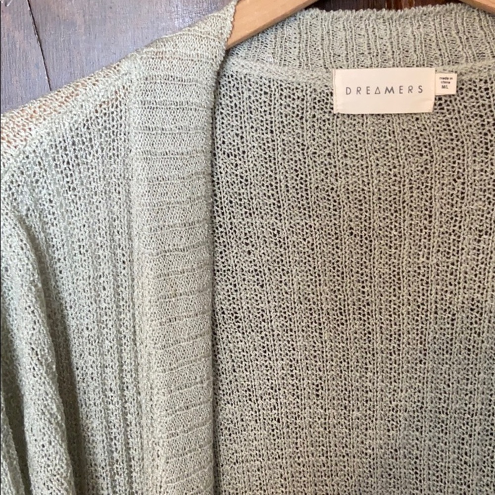 Sage green summer weight cardigan